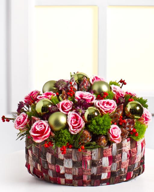 Christmas Arrangement in Basket