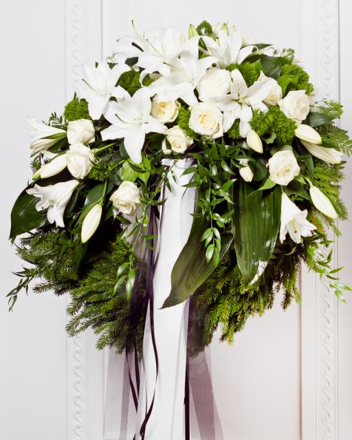 Funeral Wreath with Ribbon