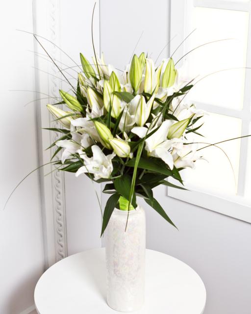 Sympathy Bouquet with White Lilies